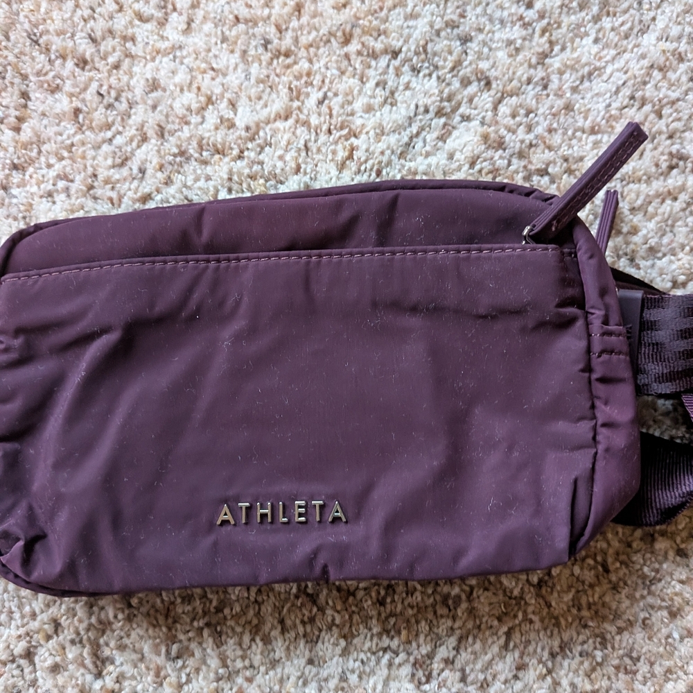 Athleta Maroon Crossbody Belt Bag